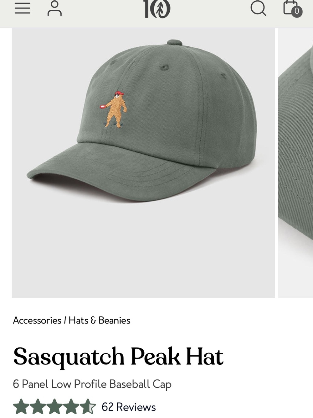 Sasquatch Peak Hat- Green- New with tag